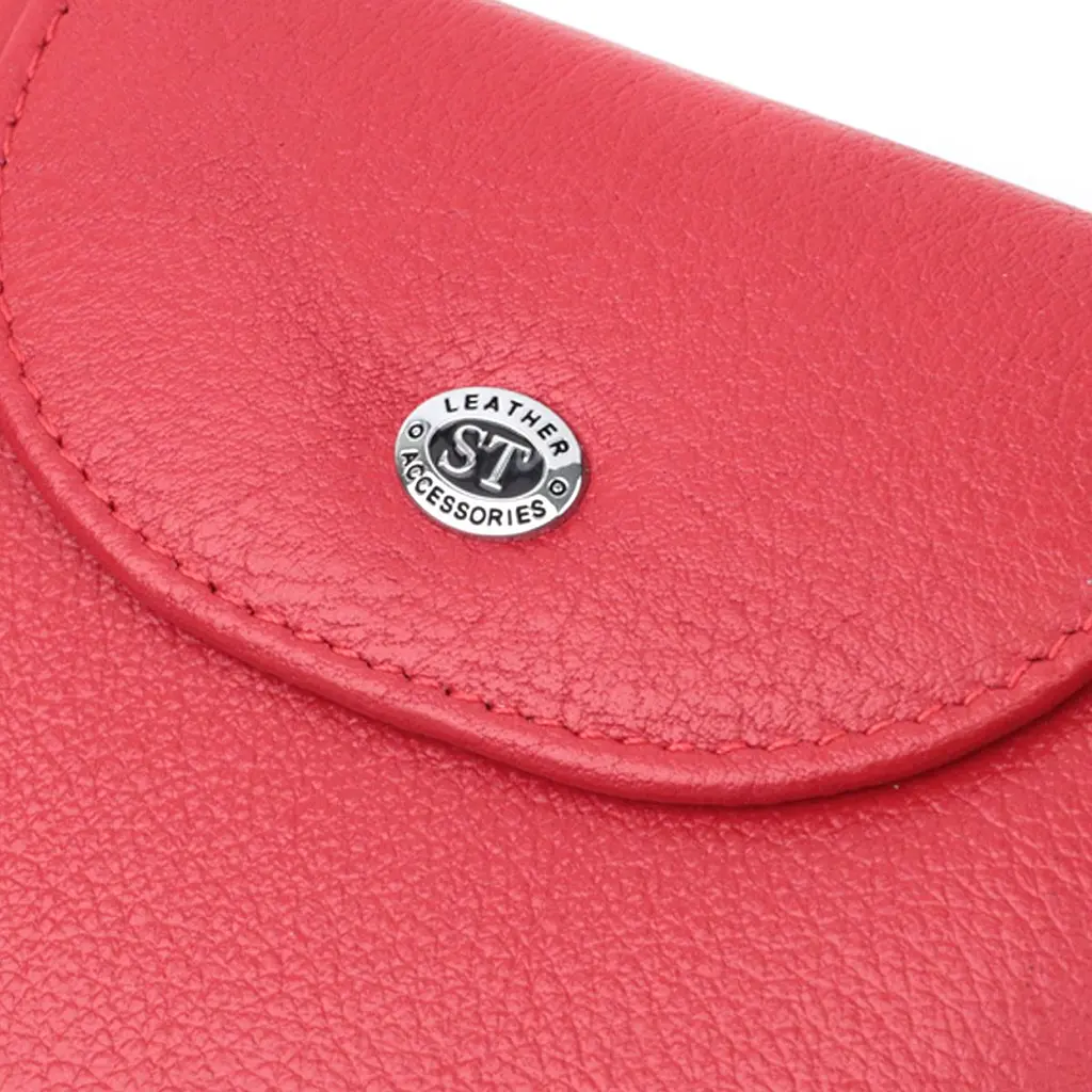 Яскравий жіночий гаманець із монетницею з натуральної шкіри ST Leather 22712 червоний - фото 9