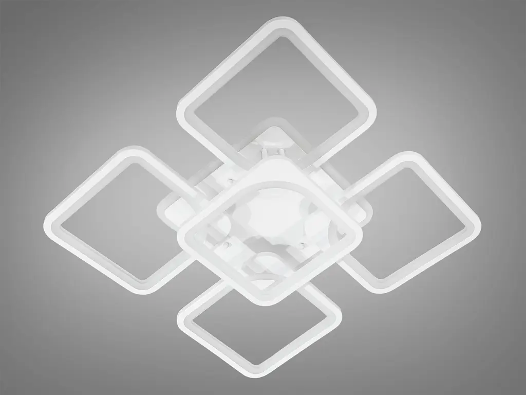 Современная лед люстра с пультом, диммером, подсветкой, 150Вт, белая люстра. - фото 4