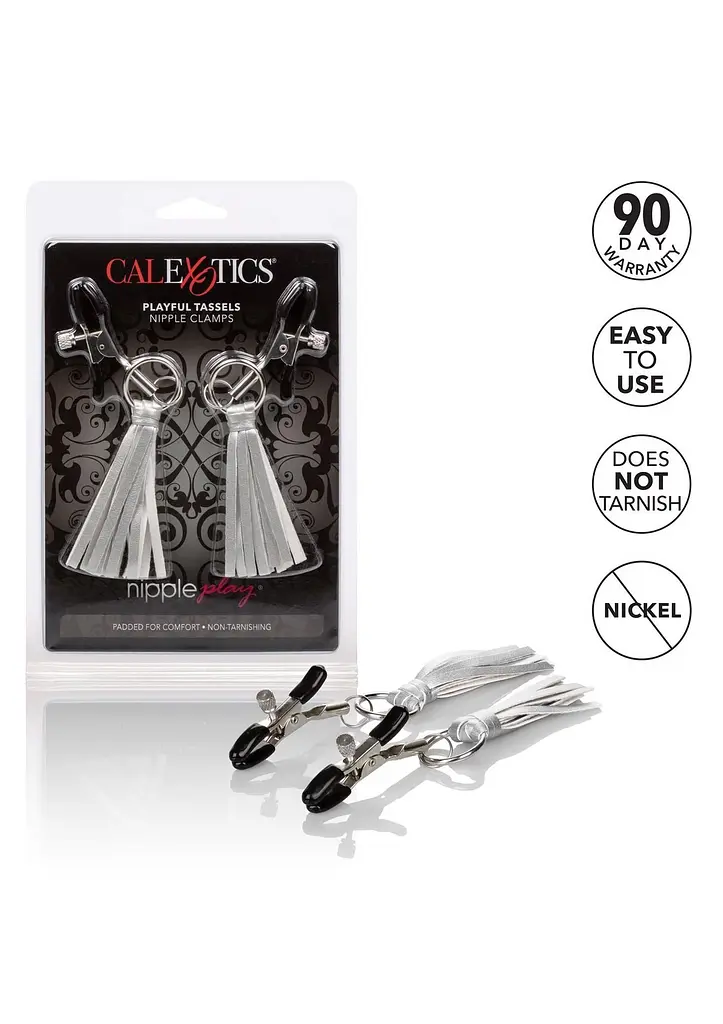 Зажимы для сосков Calexotics Playful Tassels (сріблястий) - фото 4