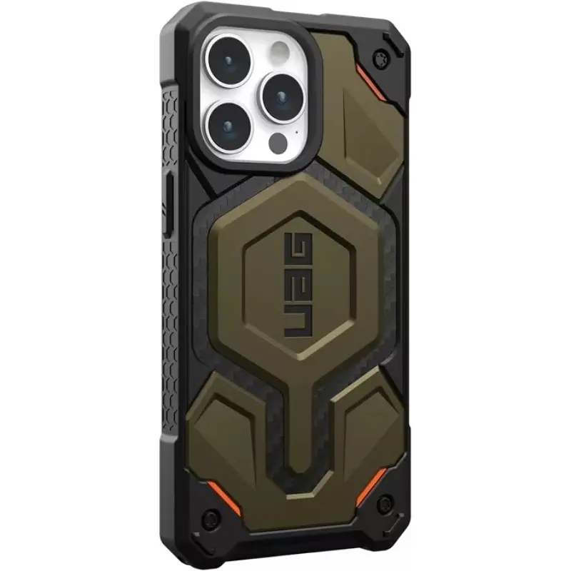 Чохол-накладка Urban Armor Gear Monarch Pro Magsafe для Apple iPhone 15 Pro Max Carbon Elemental Green (11422211427B) - фото 5