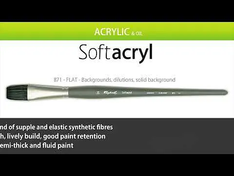 Кисть синтетика плоская Raphaël Softacryl №4, длинная ручка (Франция) - фото 2