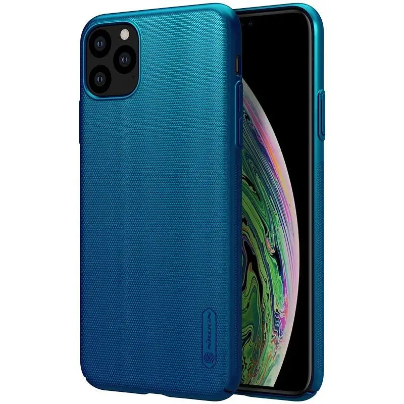 Чехол-накладка Nillkin Super Frosted Shield Case Apple iPhone 11 Pro Max Peacock Blue - фото 3