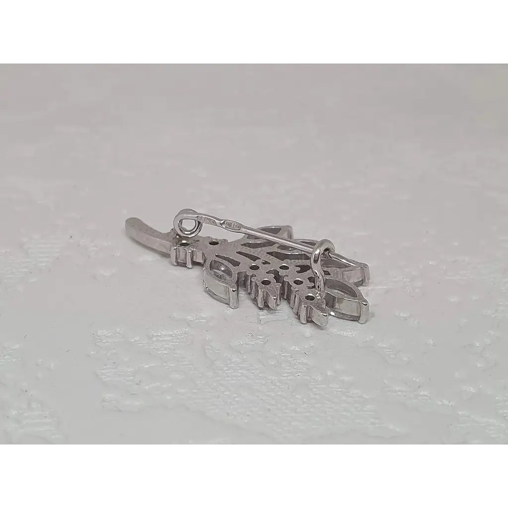 Серебряная брошь Ирий с фианитами. 9522 Розовый (светлый)/Белый - фото 3