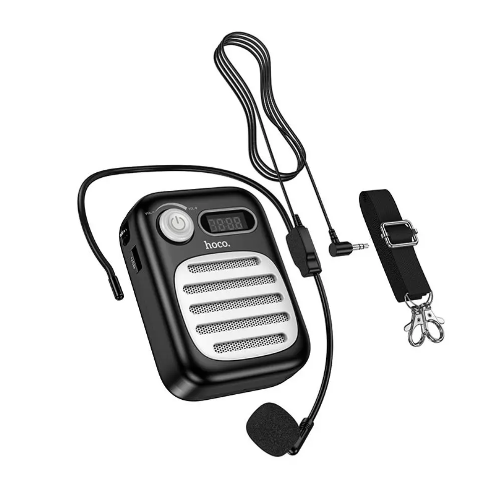 Портативна колонка з гарнітурою HOCO L23 Lemony speaker with wired microphone, 5W, Black - фото 4