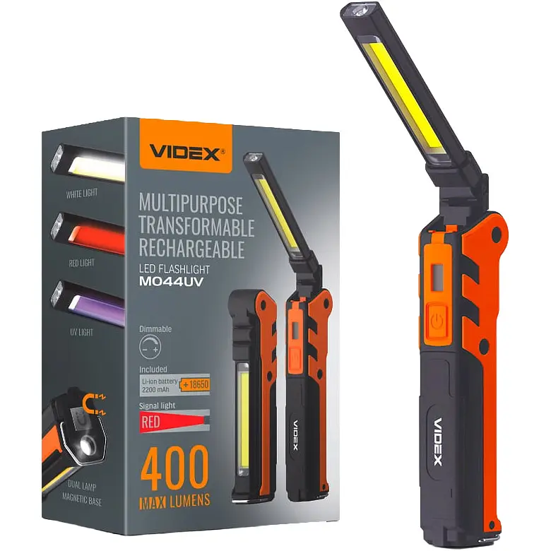 Портативний багатофункціональний ліхтарик Videx VLF-M044UV, 400Lm (27299-000)