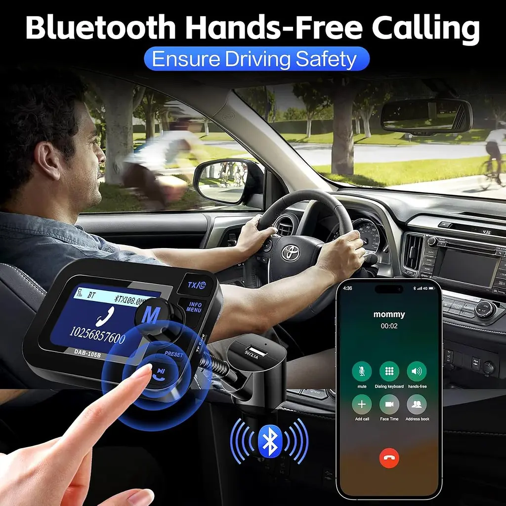Автомобільний DAB+ Bluetooth адаптер DeepBetter з LCD дисплеєм, AUX і USB - фото 5