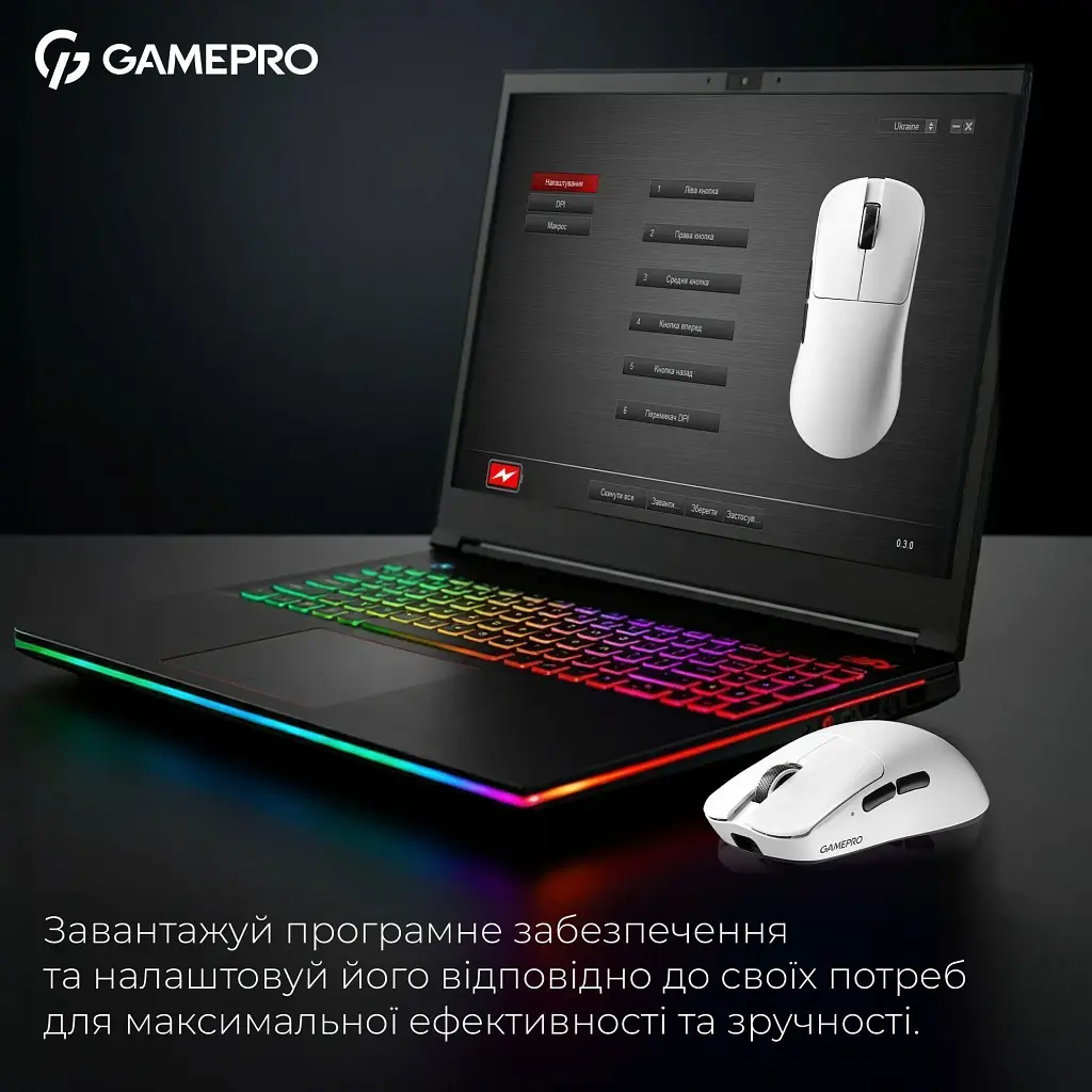Миша GamePro GM035W Asgard Odin 8K Wireless White [140407] - фото 11