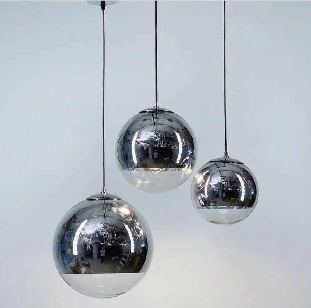 Підвісний світильник з срібним напиленням Ø 30 см | Line F | Арт. AA320-300 SL - фото 4