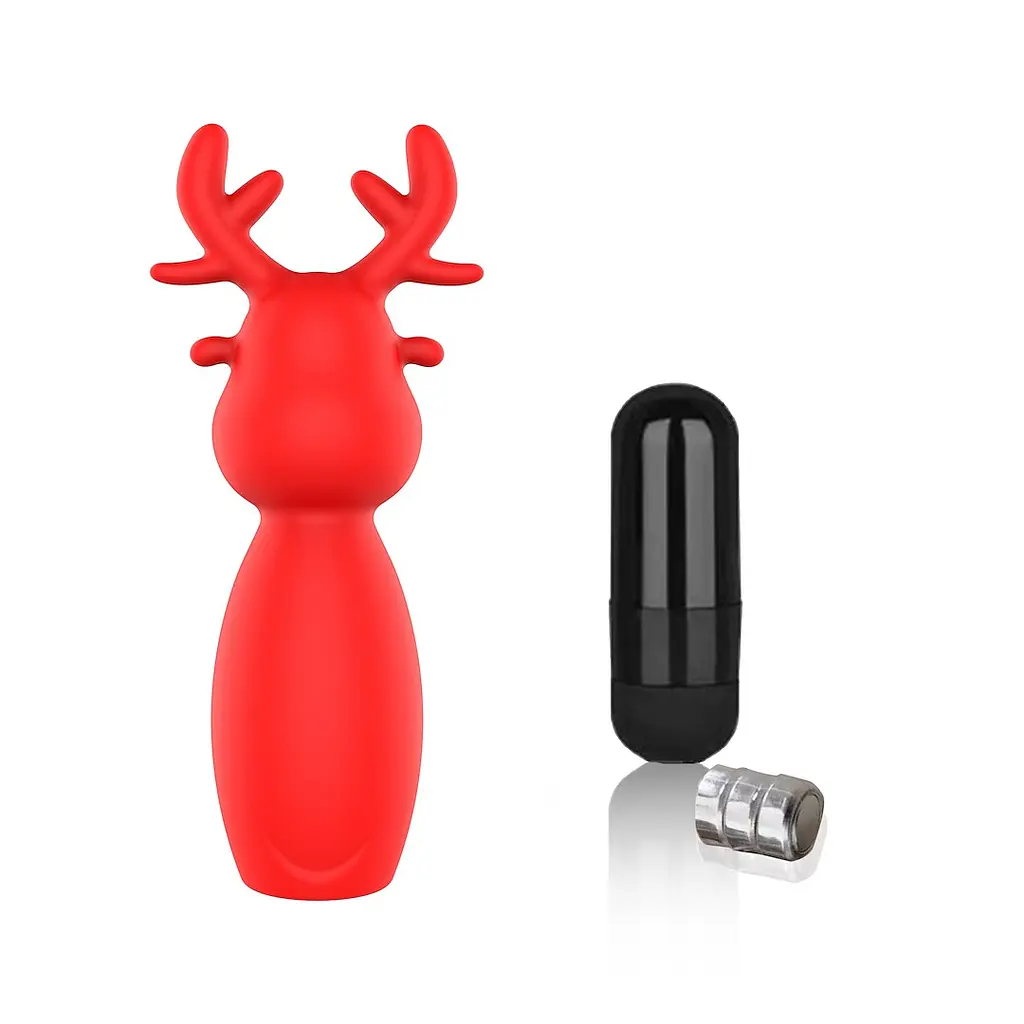 Вибратор для клитора Erospace Sweet Play Mini Reindeer Vibrator A10 8.8 см красный - фото 4