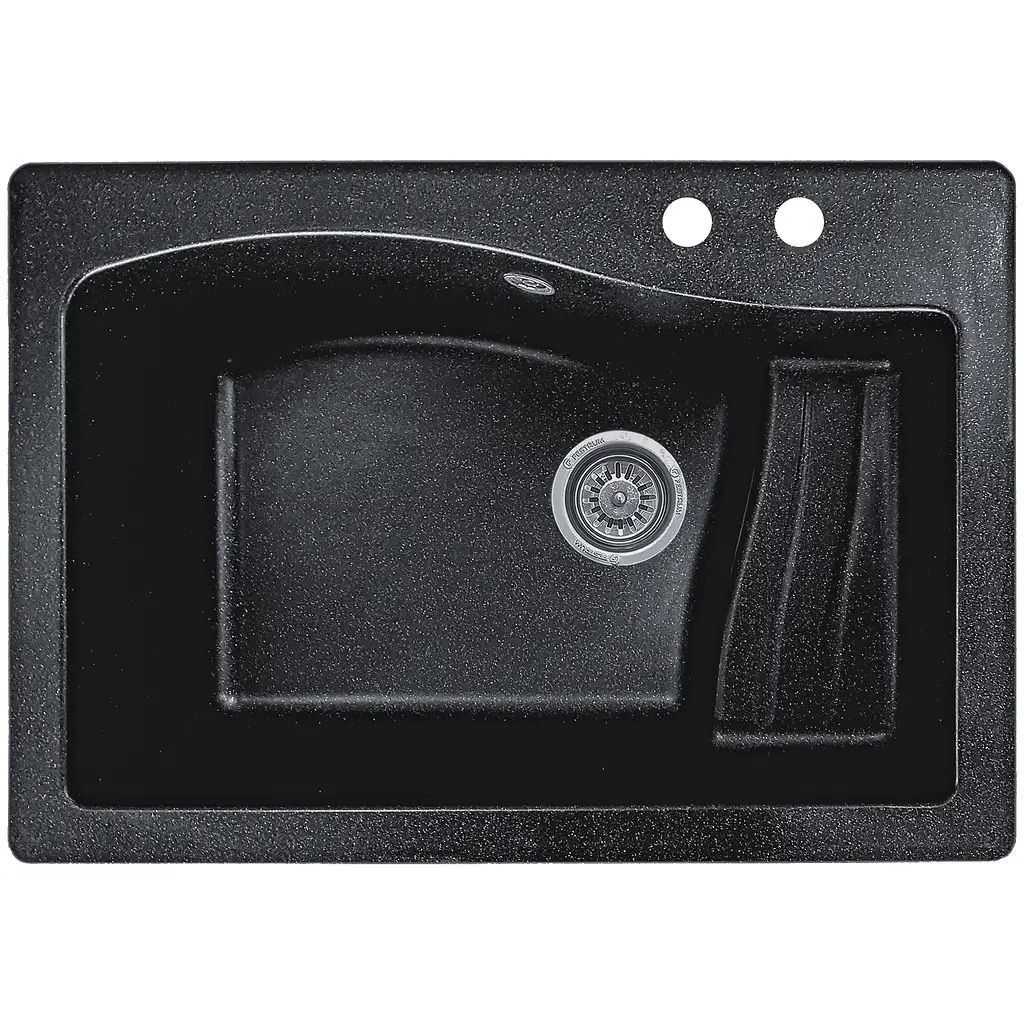 Мойка кухонная Valetti 70N гранитная 710х490 мм черная - фото 3