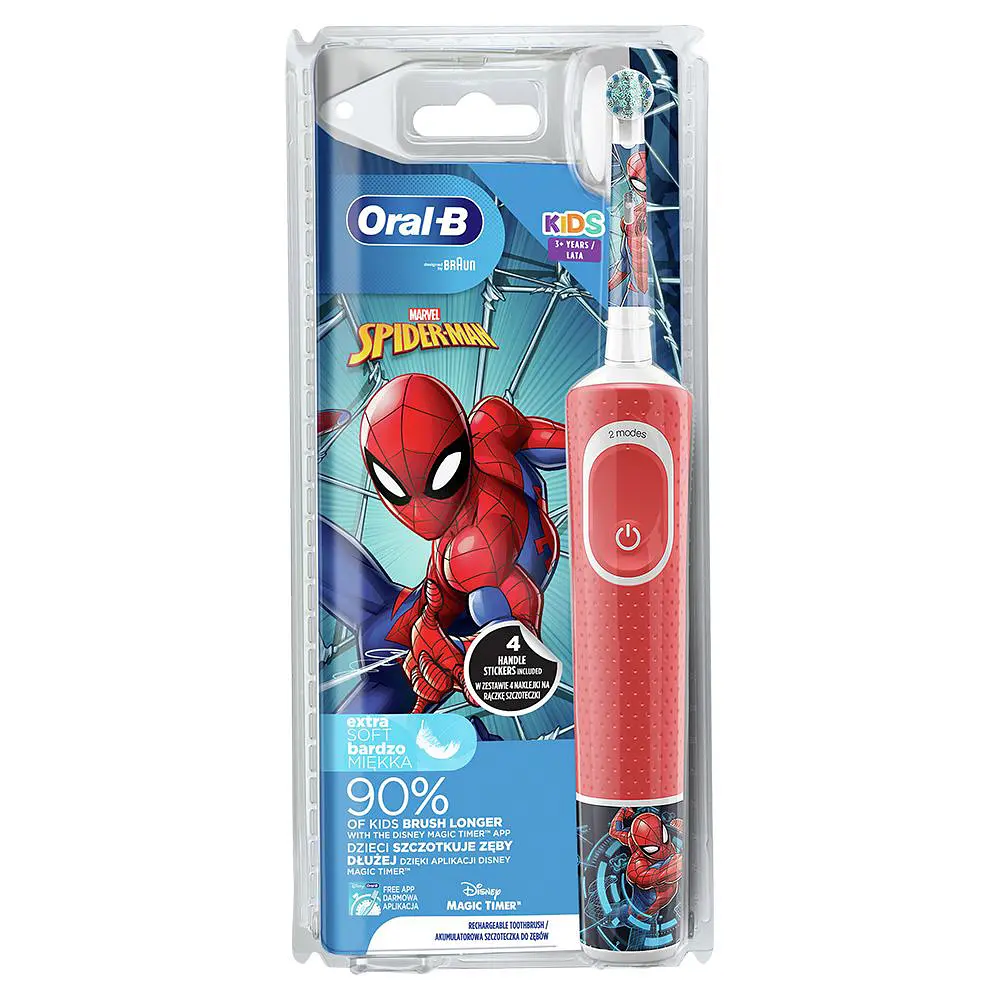 Электрическая зубная щетка Oral-B Kids Spiderman D100.413.2K - фото 2