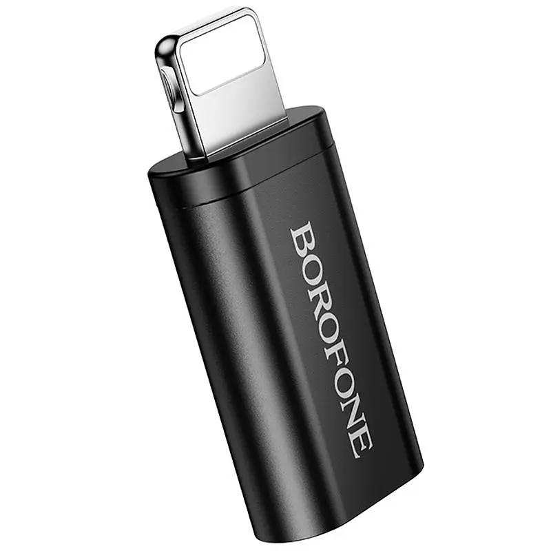 Перехідник Borofone BV26A Lightning Male to Type-C Female USB2.0 Black - фото 5