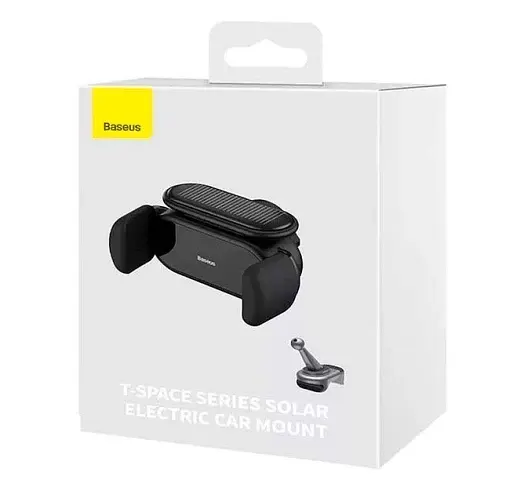 Автомобільний тримач холдер Baseus T-Space Solar Electric Car Mount C40351300111-00 Black - фото 5