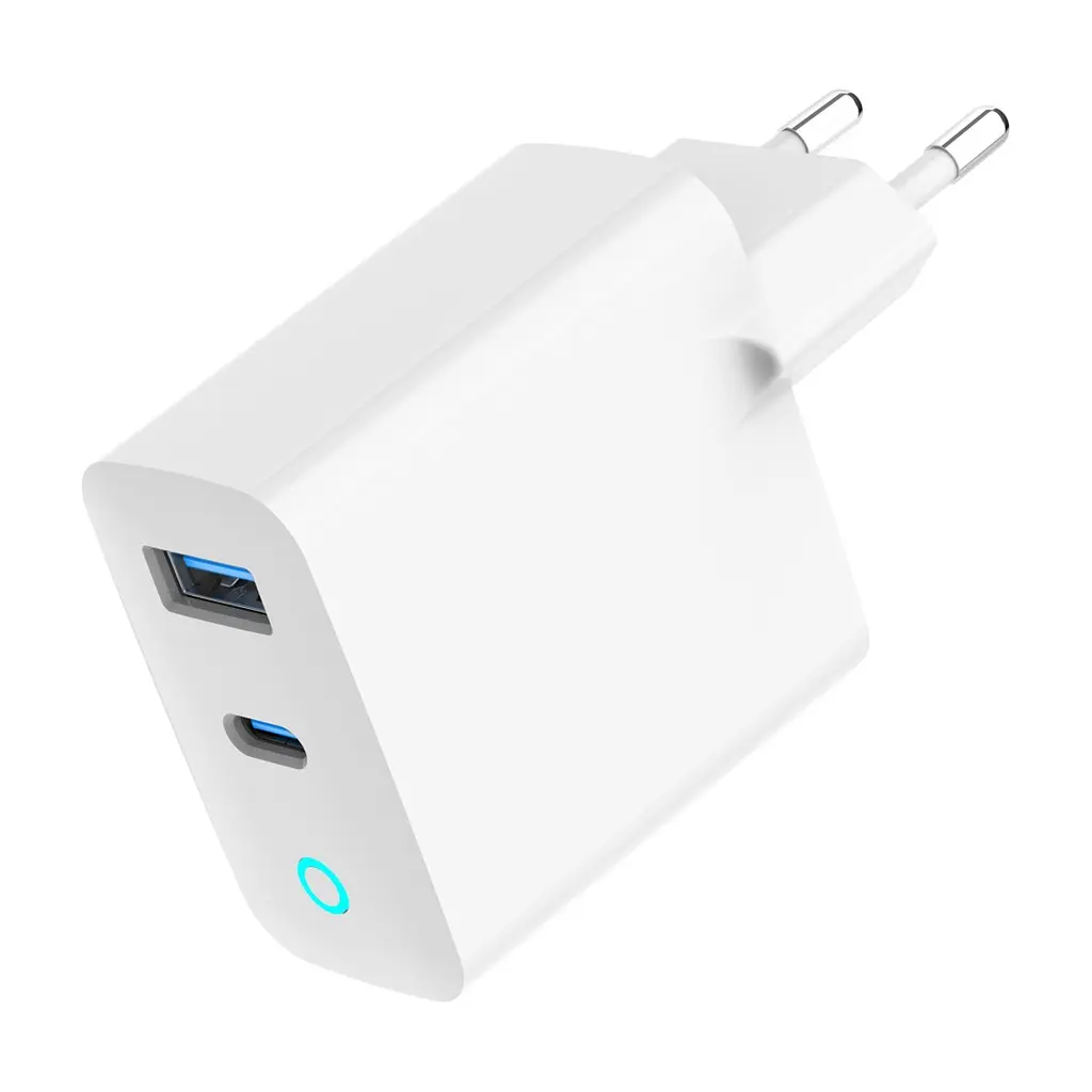 Зарядний пристрій Gembird 1xUSB-C PD30W + 1xUSB QC3.0 LED white (TA-UC-PDQC30L-W-01) - фото 3
