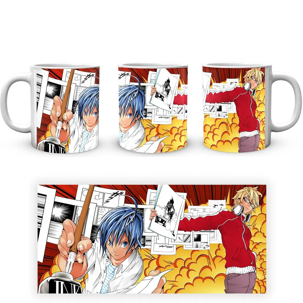 Кухоль GeekLand Бакуман Bakuman Маширо та Такагі BK 02.432 330 мл білий - фото 3