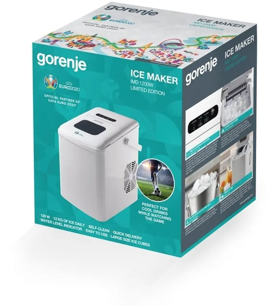 Льодогенератор побутовий, 12кг/добу, 1.8л, дисплей, білий Gorenje kuh0015177 - фото 8