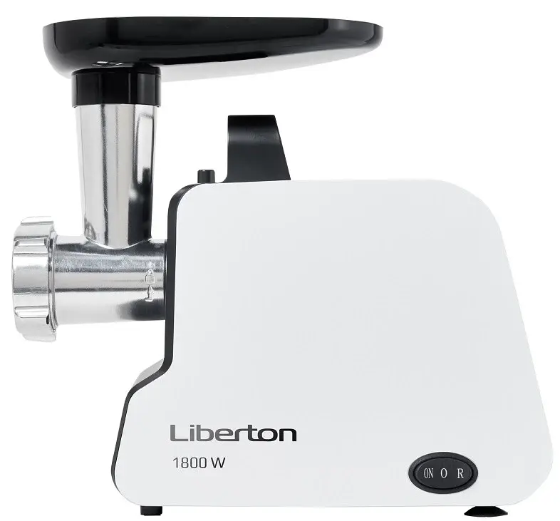 М'ясорубка Liberton LMG-18S01, White/Black, 1800W, продуктивність 1.2кг/хв, диски для подрібнення 3/5/7мм, насадка для ковбасок/«кеббе», металевий шнек, реверс, захист від перегріву - фото 2