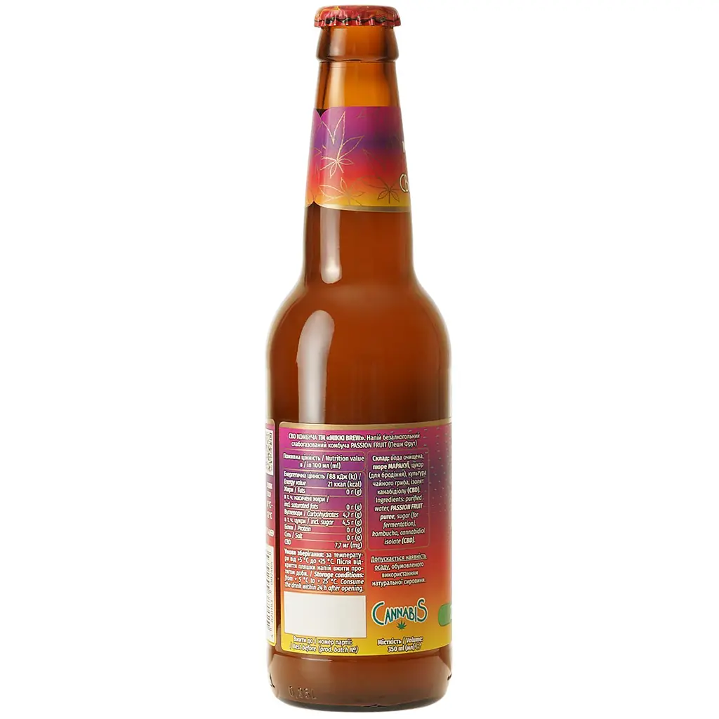 Напиток слабогазированный Mikki Brew CBD Kombucha Passion Fruit 0.35 л  - фото 3