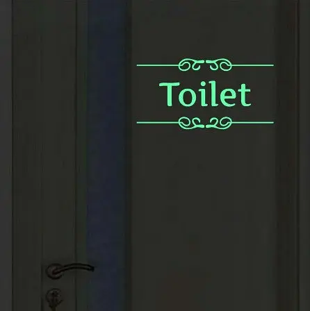 Наклейка люмінесцентна "Toilet" - 15*15 см (поглинає світло і світиться в темряві) - фото 2