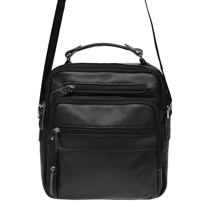 Чоловіча сумка Borsa Leather K15112 26x23x8 см Чорний (10960) - фото 2