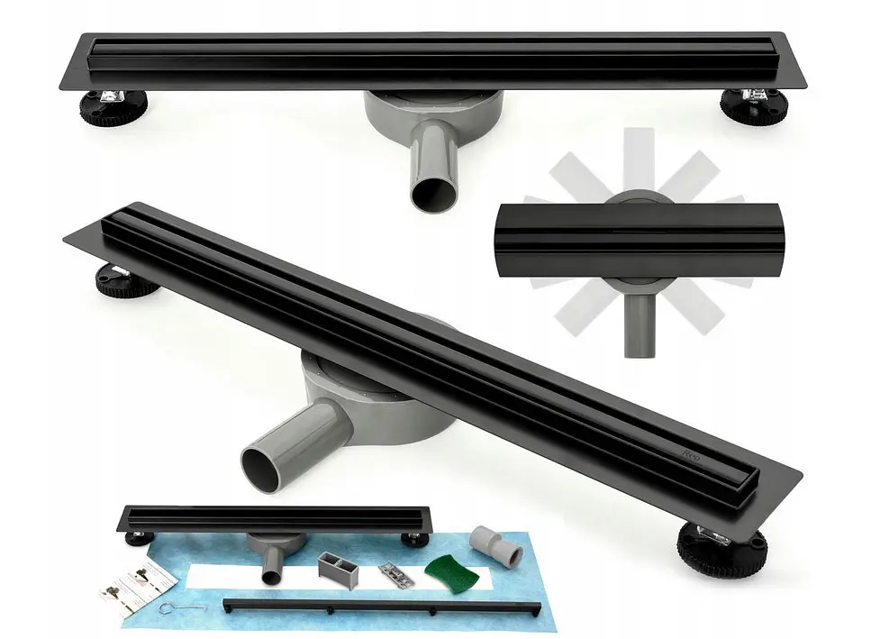 Душовий канал Rea Neo Slim Pro black 90 см REA-G8903