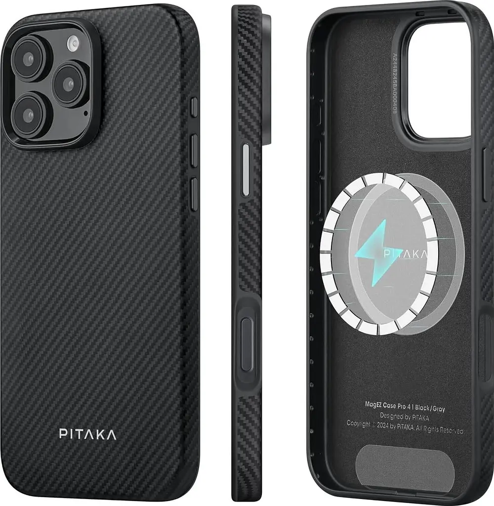 Оригінальний протиударний чохол Pitaka Military-Grade Protective Case MagSafe для iPhone 16 Pro (6.3") 600D Black/Grey KI1601PPA - фото 10