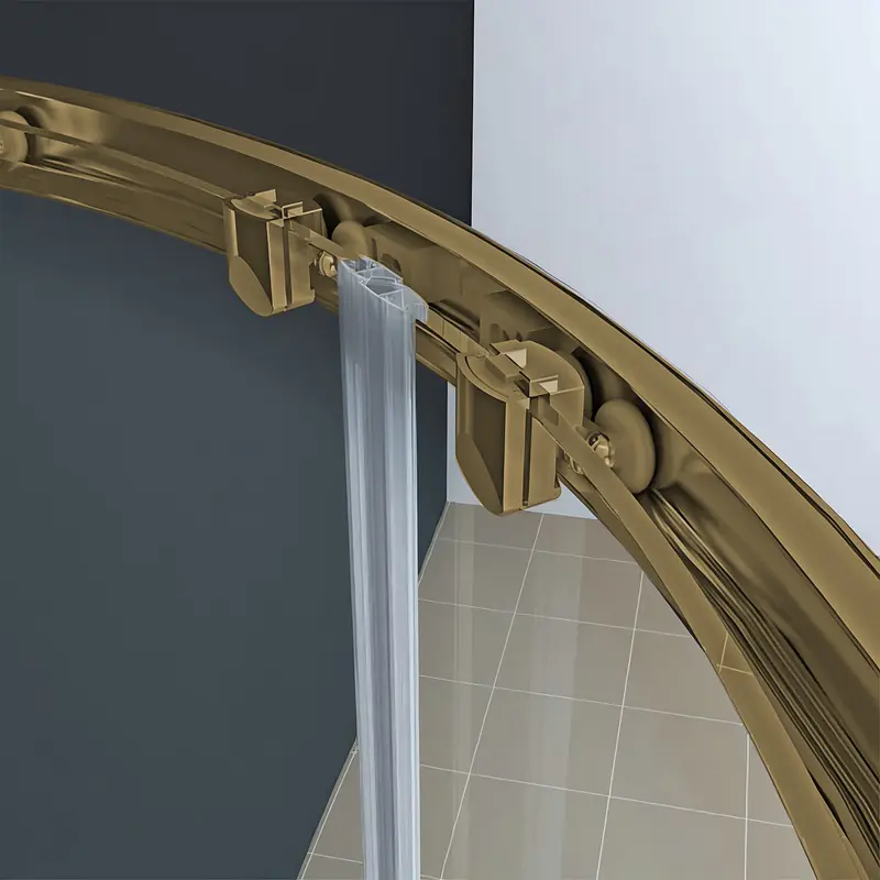 Душова кабіна без піддону Koer Sr SC04-90x90x195-TR-12 прозоре скло Easy Clean 5мм Матове золото KR5681, Золотий, прозорий, золотий - фото 6