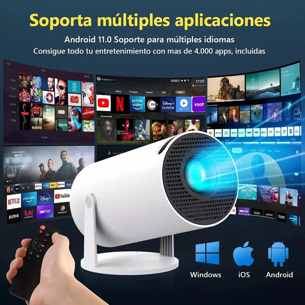 Портативний проектор No Brand HY300 WiFi Bluetooth Білий (2390000008) - фото 6