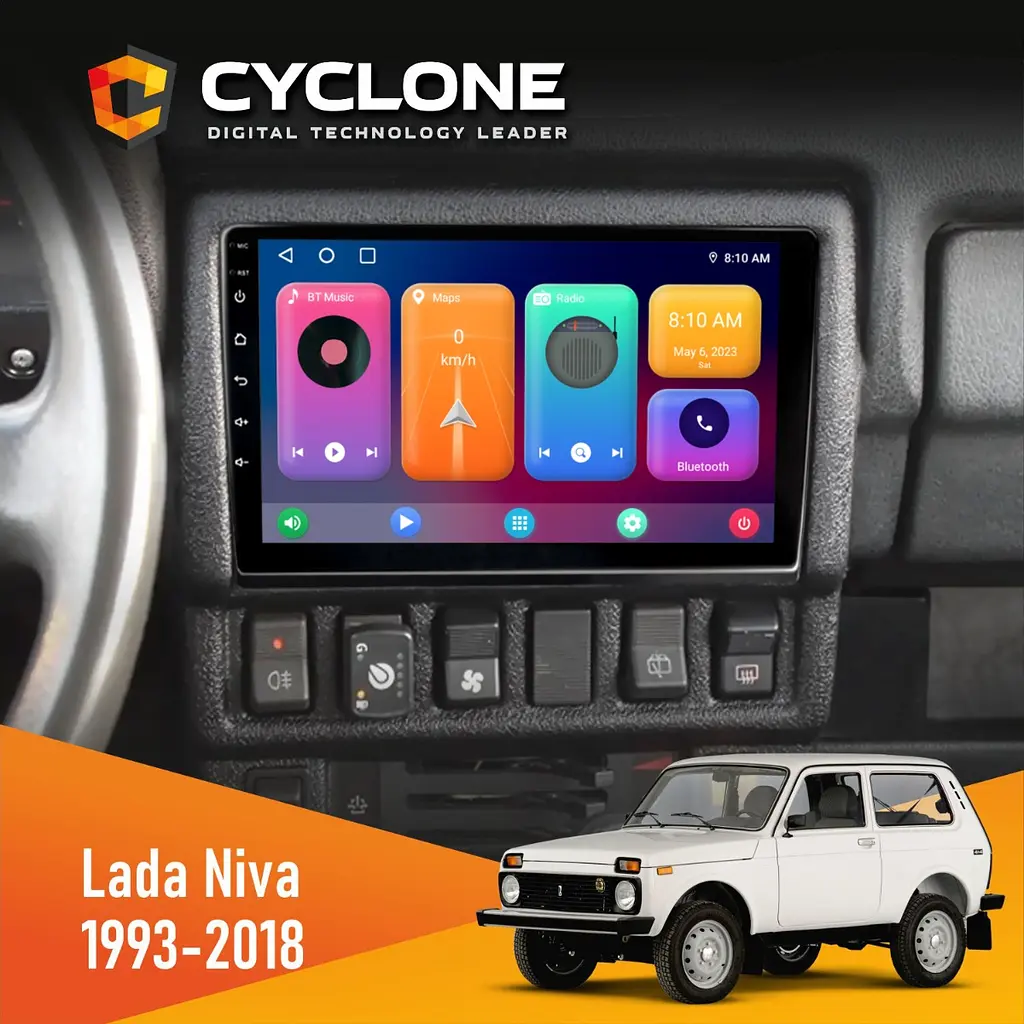 Штатна магнітола Lada Niva 1993-2018 Cyclone C9-001 2x32 CPL Cyclone (НФ-00008877)