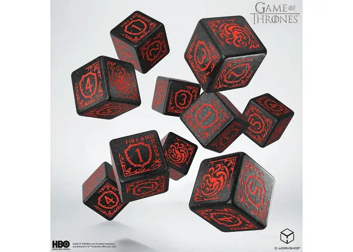 Набор кубиков Game of Thrones. Targaryen 10xD6 Dice Set (10 шт.) (GOT/00190166/2025/3/B) - фото 2