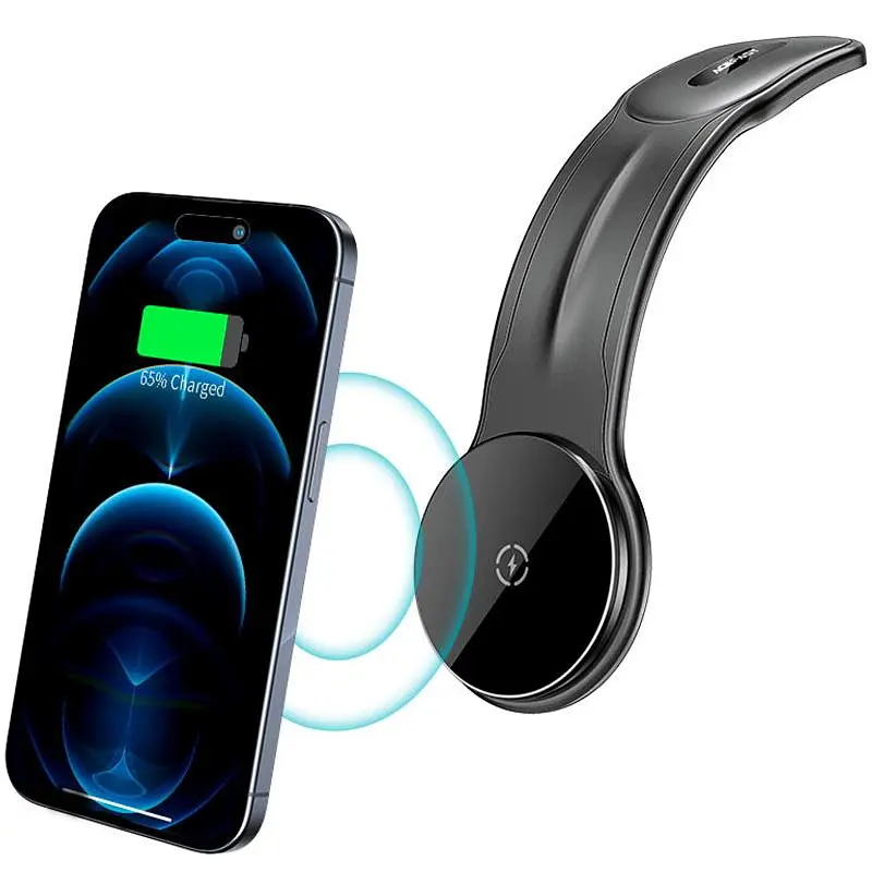 Автодержатель с зарядным устройством Acefast D21 Magnetic Wireless Charging 15W Black - фото 3