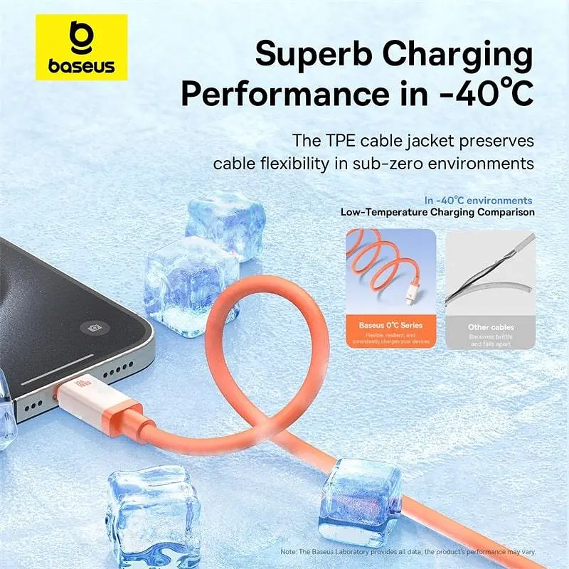 Кабель Baseus 0℃ Series Fast Charging Cable USB to Type-C 100W 1m P10368801731-00 Coral - фото 4