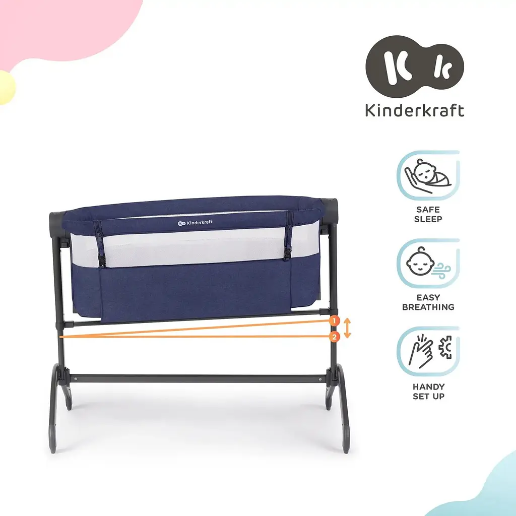 Приставная кроватка-люлька Kinderkraft Bea Navy синяя (00-00304850) - фото 18