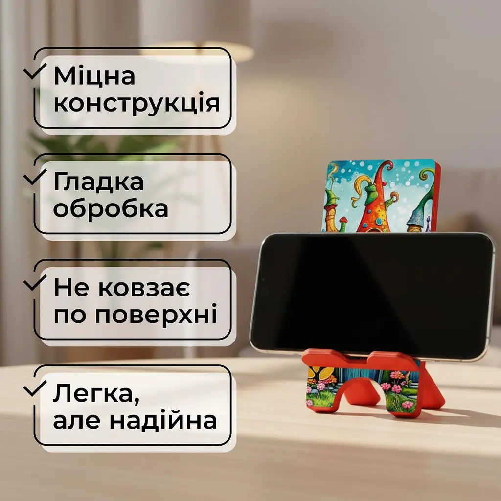 Підставка для телефону дерев’яна настільна Vladi Group «Казкове містечко» (VG3001-17) - фото 5