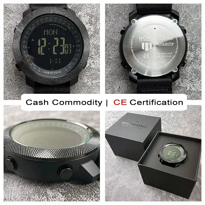 Тактичний чоловічий наручний годинник North Edge Apache 3 (Silicone) - фото 2