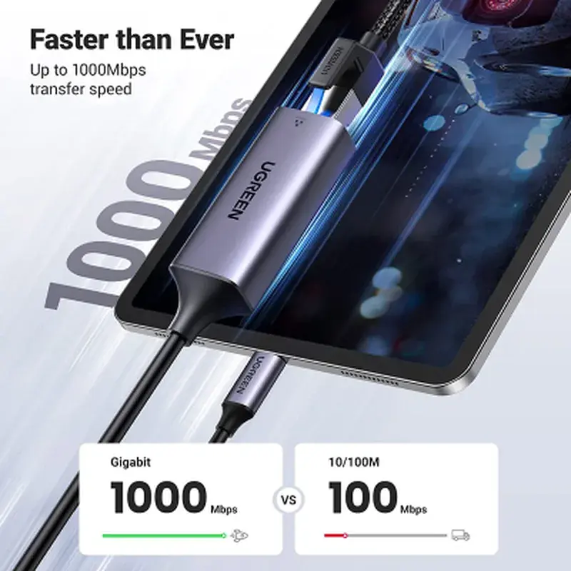 Перехідник USB-C to RJ45 Ethernet 1000Mbps CM199 Ugreen (50737) - фото 3