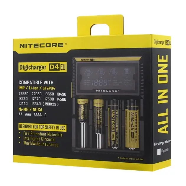 Универсальное зарядное устройство Nitecore D4 на 4 канала для аккумуляторов - фото 6