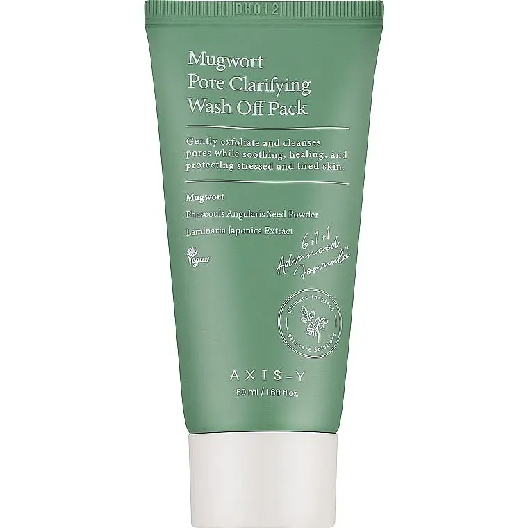 Глиняная маска для проблемной кожи AXIS-Y Mugwort Pore Clarifying Wash Off Pack 50 мл - фото 2