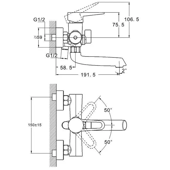 Змішувач для ванни Zegor PUD3-A045KH сатин 30412 - фото 3