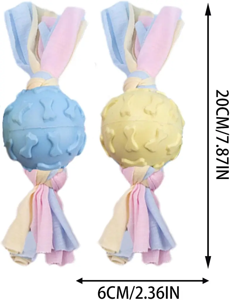 Жувальна іграшка для собак Derby Candy ball with bones and cotton rope - фото 5