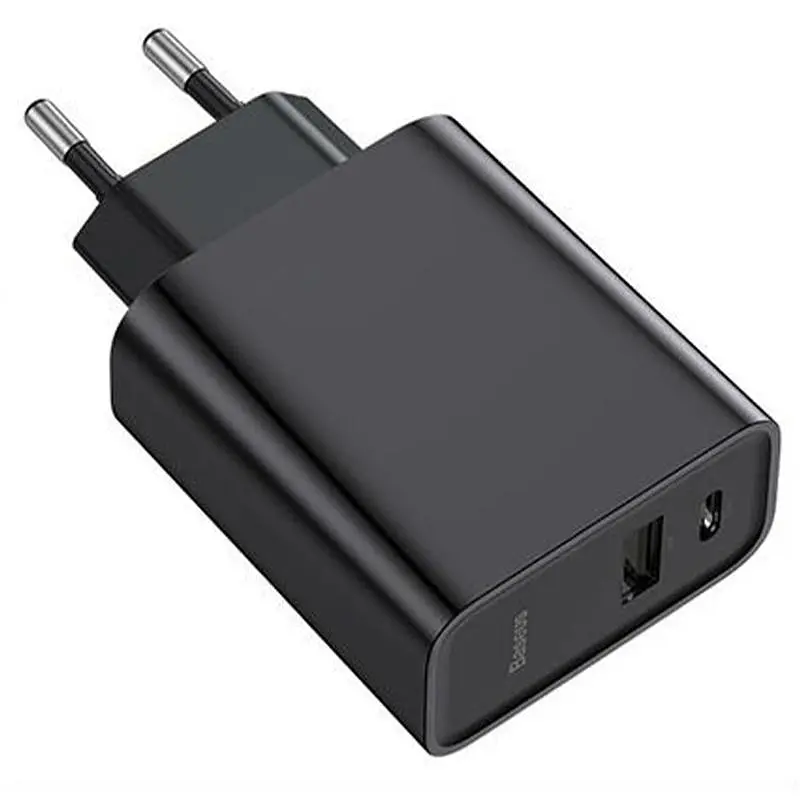 Мережевий зарядний пристрій Baseus Wall Charger PPS 1USB + 1Type-C QC 3A CCFS-C01 Black - фото 2