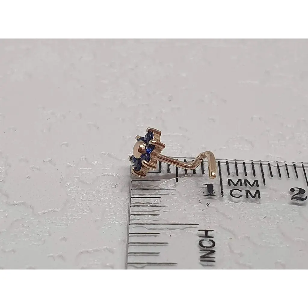 Золотая серьга-пирсинг в нос Dear с фианитами. 1040.7 - фото 3