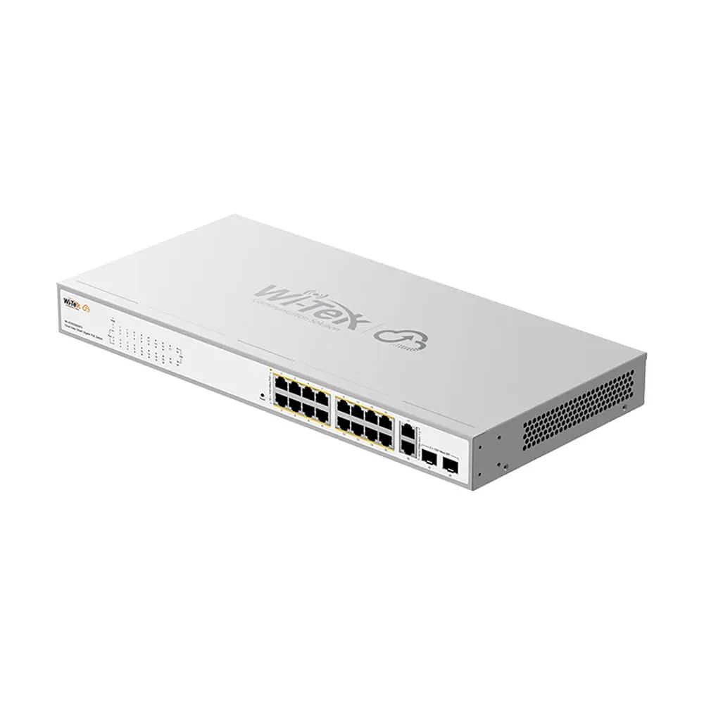 PoE-комутатор 20-портовий керований Wi-Tek WI-PCES320GFH гігабітний 16x1000Mbps PoE+, 2x1000Mbps Uplink, 2xSFP, 130W, Cloud, ONVIF (73-00254) - фото 5