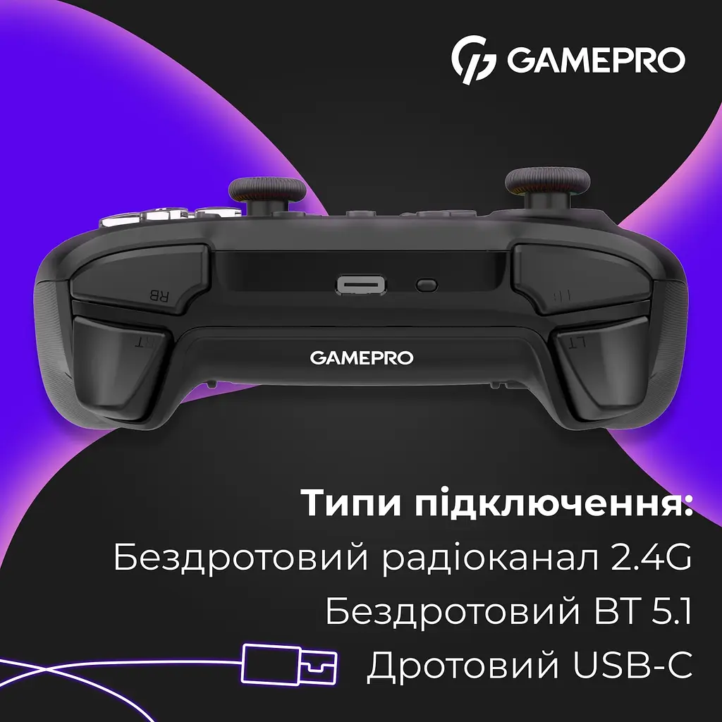 Геймпад GamePro із зарядною станцією GPX13BDOC Black - фото 4