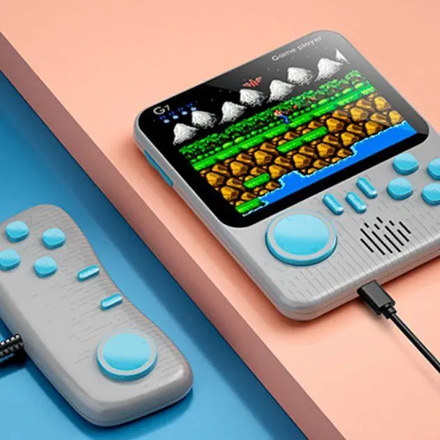 Ретро ігрова приставка SUP G7 Game Box Portable 666 in 1 AV Gray [74653] - фото 3