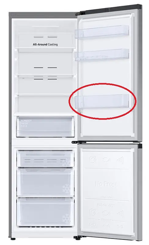 Дверная нижняя полка для холодильника Samsung RB33B, RB34, RB38, DA63-09802A для бутылок 465x120x99 мм - фото 2