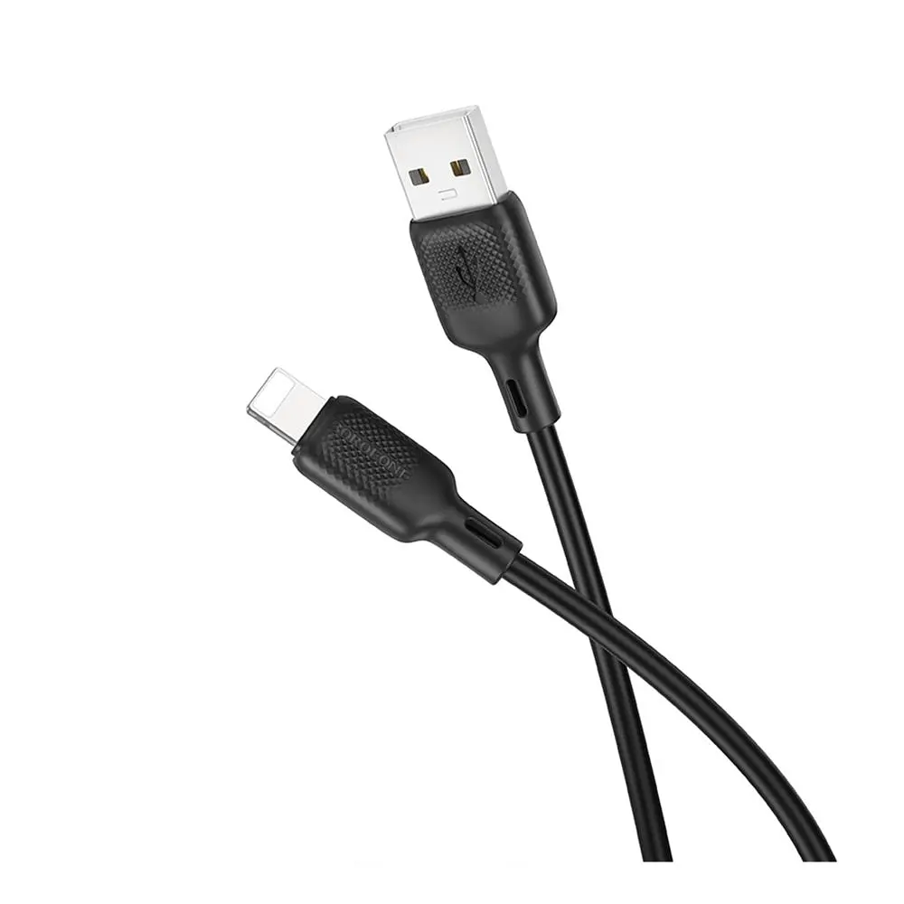 Кабель синхронізації Borofone BX113 Silicone 2.4A USB-A to Lightning 2 м Black (35583_3346746) - фото 4