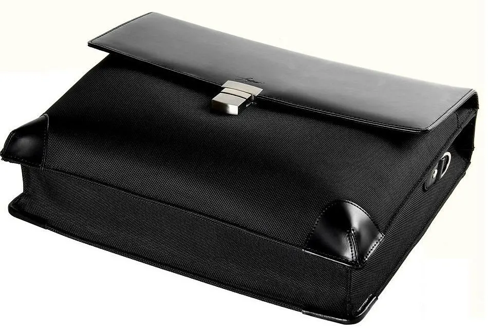 Деловой портфель из кожи и нейлона Fouquet 39х31х10.5 см sum0026918 - фото 3