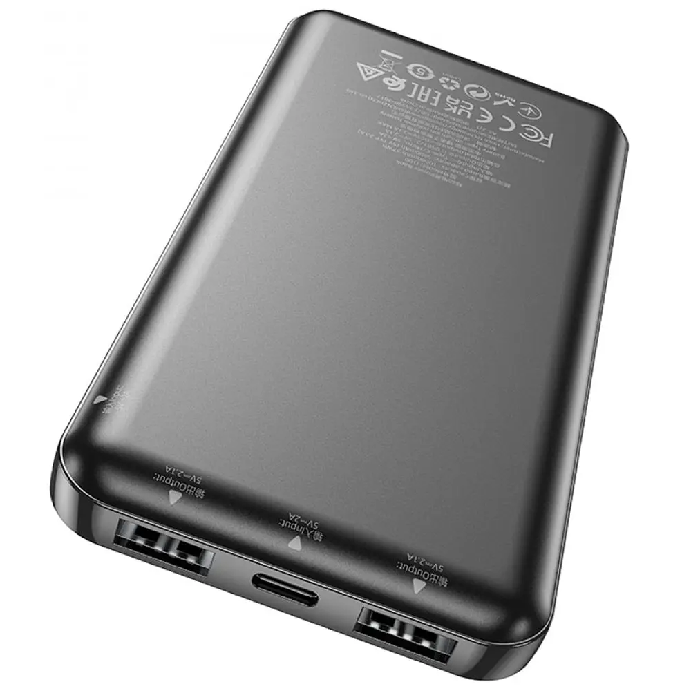 Внешний аккумулятор – портативная батарея Hoco J100 High-ranking power bank 10000mAh черный - фото 4