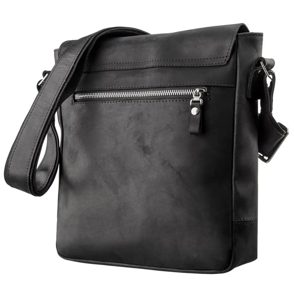 Сумка Shvigel Вінтажна шкіряна Чорна (11172) - фото 2